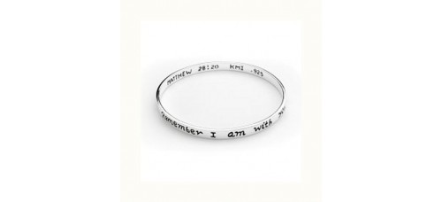 Remember I Am With You Always Sterling Bangle