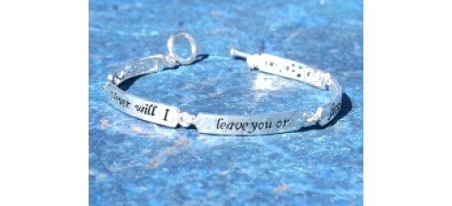 Never will I leave you or forsake you Link Silver Bracelets From Heaven